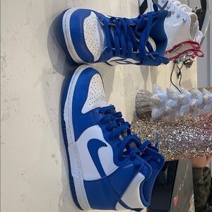 Nike Blue and White High-Top Sneakers